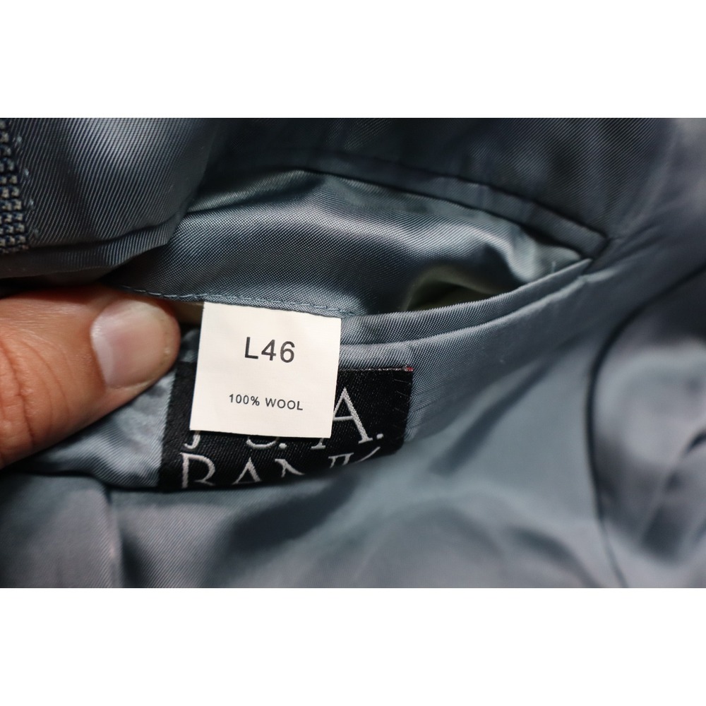 Jos A Bank 46L Blue‎ Birdseye 100% Wool Mens Suit Jacket Sport Coat Nailhead - Picture 8 of 10